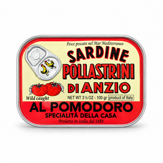 Pollastrini sardines in tomatensaus