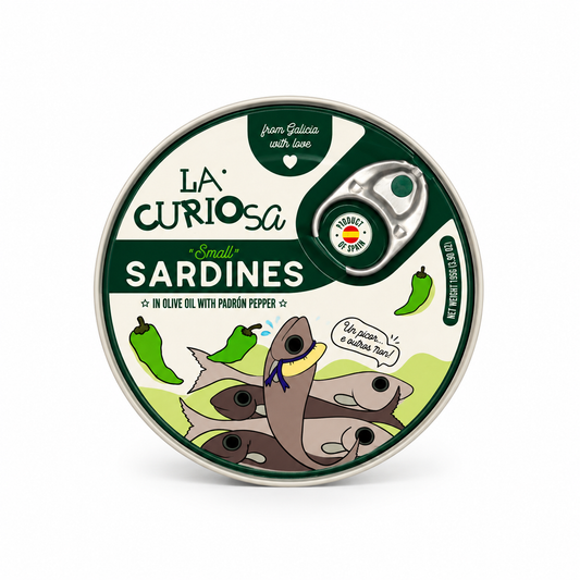 Kleine sardines met piment de padron