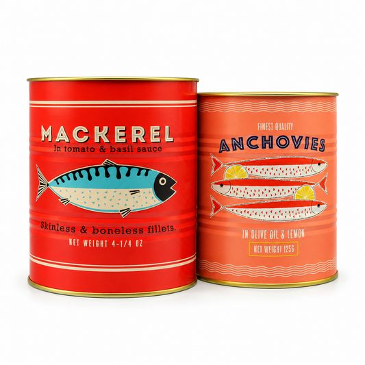 Design blikken makreel&ansjovis